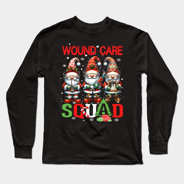 Wound Care Nurse Squad Christmas Holiday Matching Long Sleeve T-Shirt by AlmaDesigns